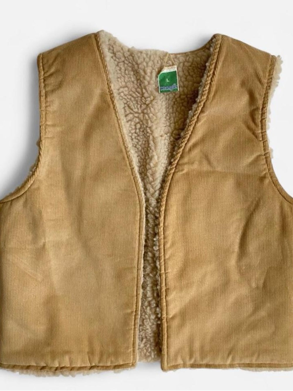 Vintage semi cropped corduroy sherpa vest